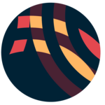 Brown circle with yellow and brown and orange lines