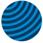 Blue circle with light blue lines